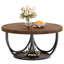 Table basse ronde, table d'appoint circulaire en bois (brun et noir)