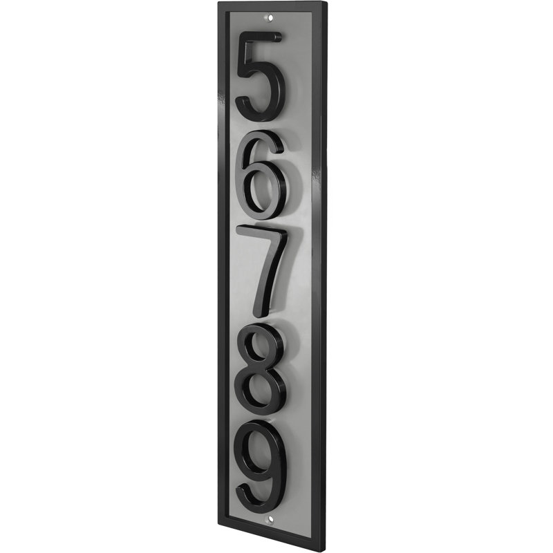 Plaque d'adresse flottante en aluminium Royal Shade, Noir, Oui, Gris