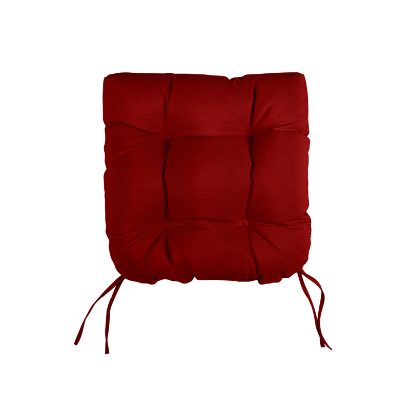 Tufted Outdoor Sunbrella Seat Cushion, 19" W, Crimson