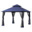 Pavillon de jardin robuste 10 'x 10' avec abattants allongés - Pavillon à toit double à structure stable avec filet et drainage intégré-128935596-128935598
