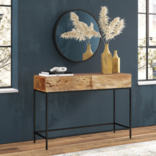 Modern Farmhouse 53 Wide Natural Mango Wood Console Table