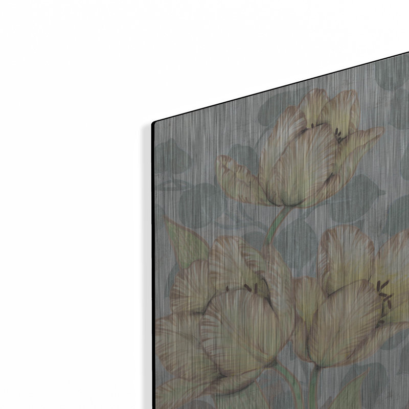 Art mural en métal «Trois Fleurs II» par Tim O'Toole, H 16 po x l 12 po
