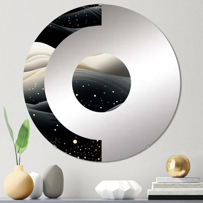 Lunar Haze Moody Patterns - Miroir mural demi-cercle, 31,4 po x 31,4 po