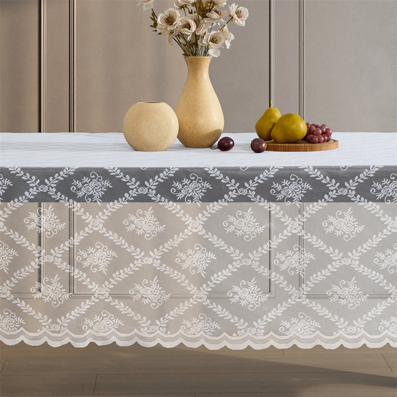 Nappe Hayson Floral Lace, L 72 po x l 54 po, Blanc