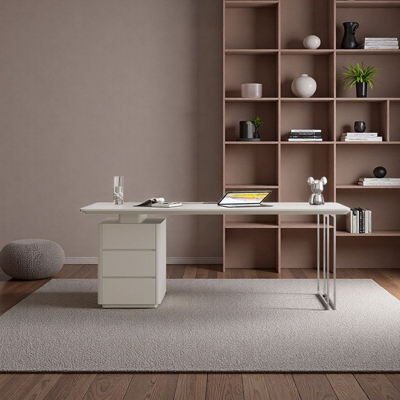 Bureau de qualité supérieure laqué, Blanc, H 29,53 po x l 70,87 po x P 27,56 po