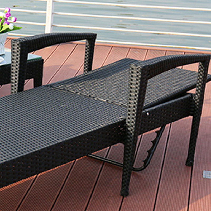Outdoor courtyard beach leisure recliner, Black, Black