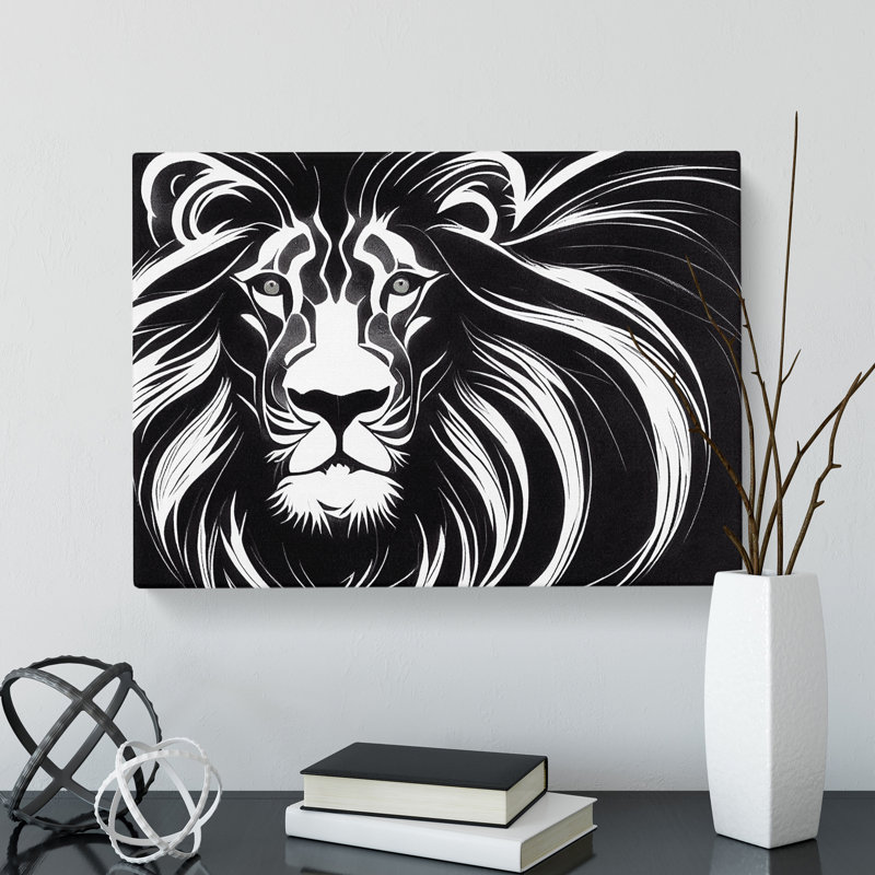 Wondrous Lion Abstract - Wrapped Canvas Print, 50cm H x 76cm W x 3cm D
