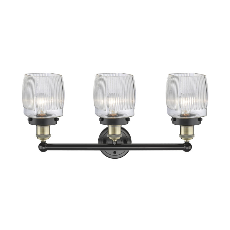 Éclairage pour meuble-lavabo à 3 lumières à intensité variable Keenan, Laiton antique noir