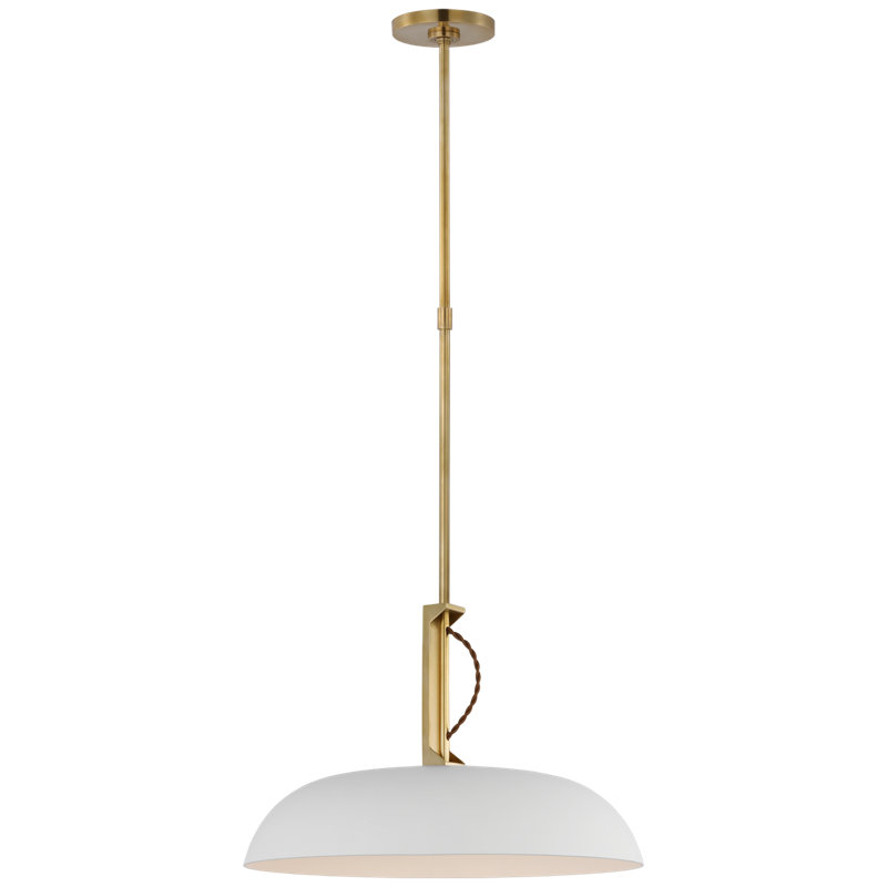 Cyrus 1 - Light LED Pendant, Hand-Rubbed Antique Brass/White