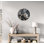 Horloge murale en marbre noir, décor industriel moderne en pierre, grande montre ronde en verre trempé, art de bureau à chiffres romains, cadeau de maison de luxe