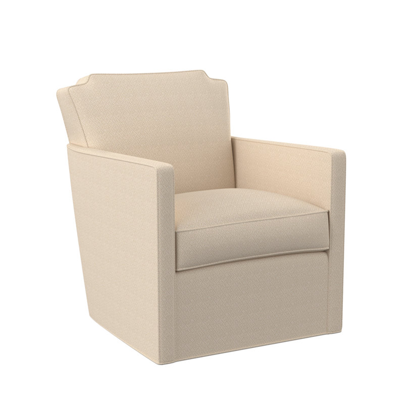 Elise Swivel Armchair, Filigree Ivory 100% Polyester