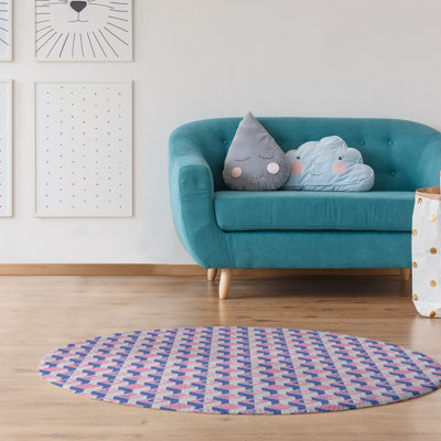 Tapis rose/bleu skyscrapers
