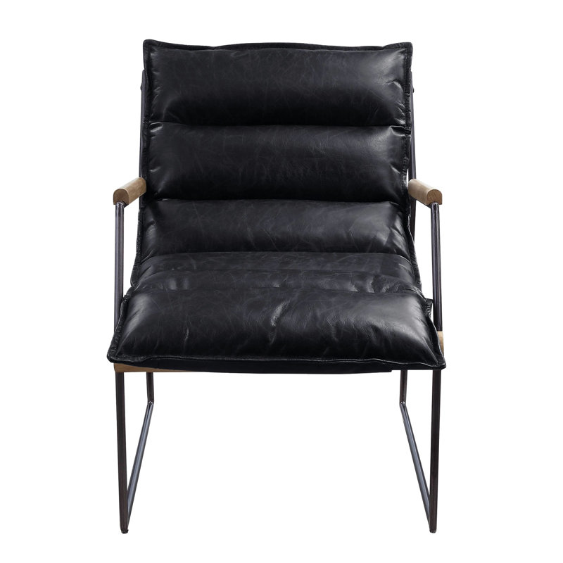 Chaise de style traîneau stylisée en cuir