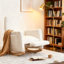 Chaise berçante en tissu avec repose-pieds réglable-1287876486