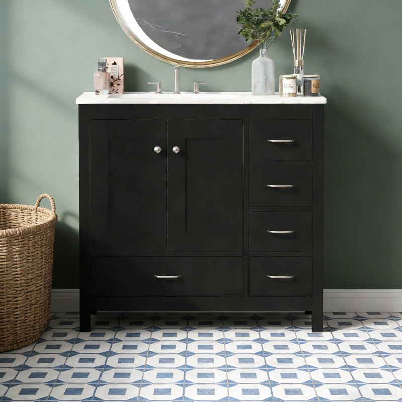 Ensemble de meuble-lavabo avec lavabo en céramique