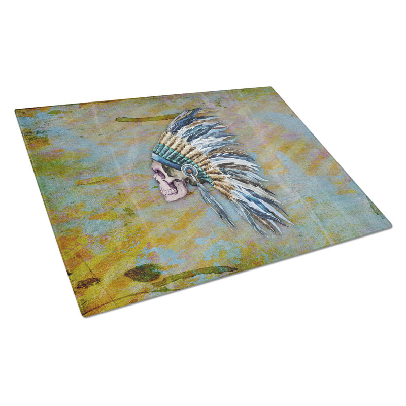 East Urban Home Glass Chief Skull Cutting Board