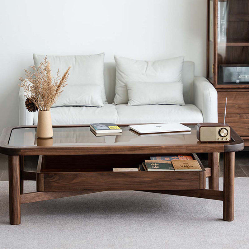 Modern Japanese Walnut Coffee Table