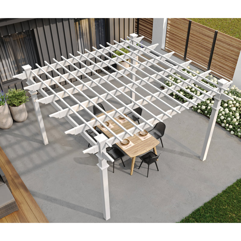 Coppell Vinyl Pergola, 12 ft. W x 12 ft. D, White