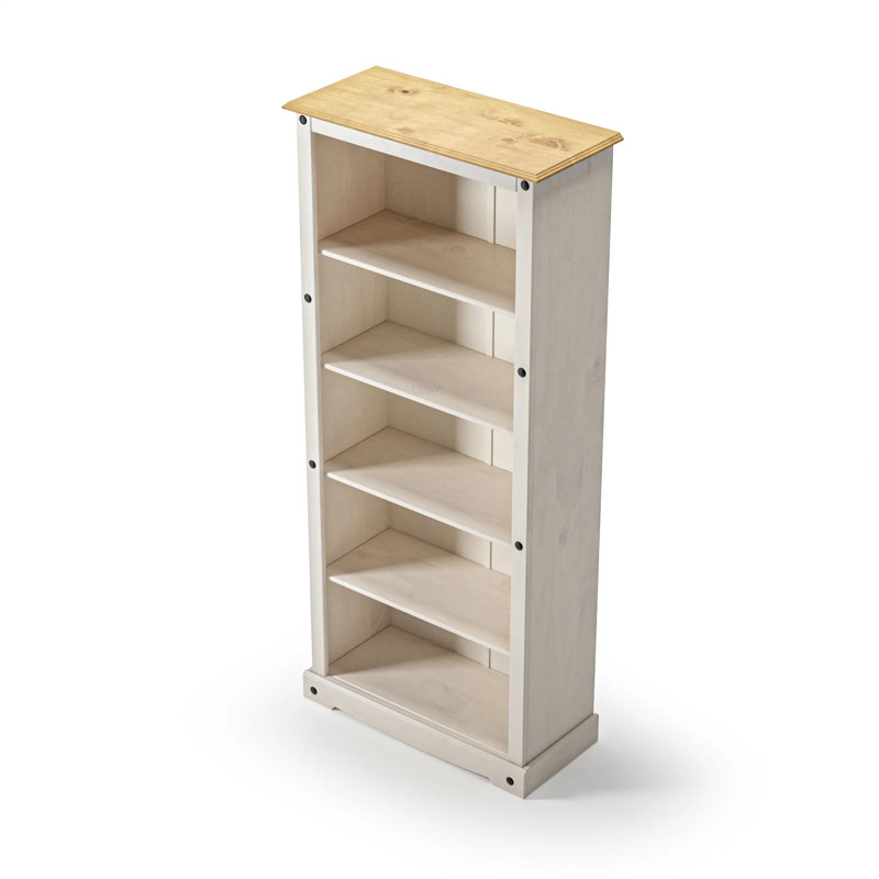 Zev 180cm H x 82cm W Solid Wood Standard Bookcase