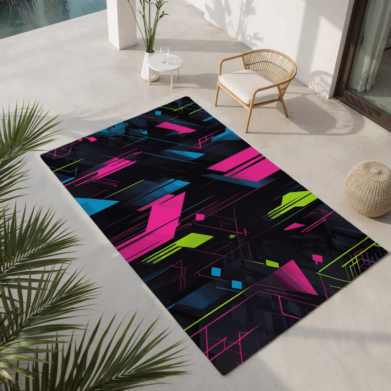 Tapis d'intérieur et d'extérieur Electric Fusion, Rectangulaire 8 pi x 10 pi