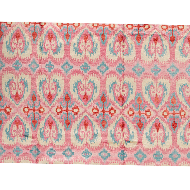Hand Woven Wool Ikat Area Rug