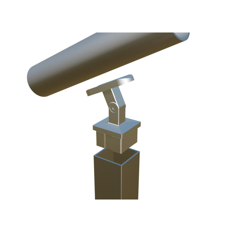 Square Profile Top Mounted Stainless Steel Post Round Saddle Handrail Pivotable Support