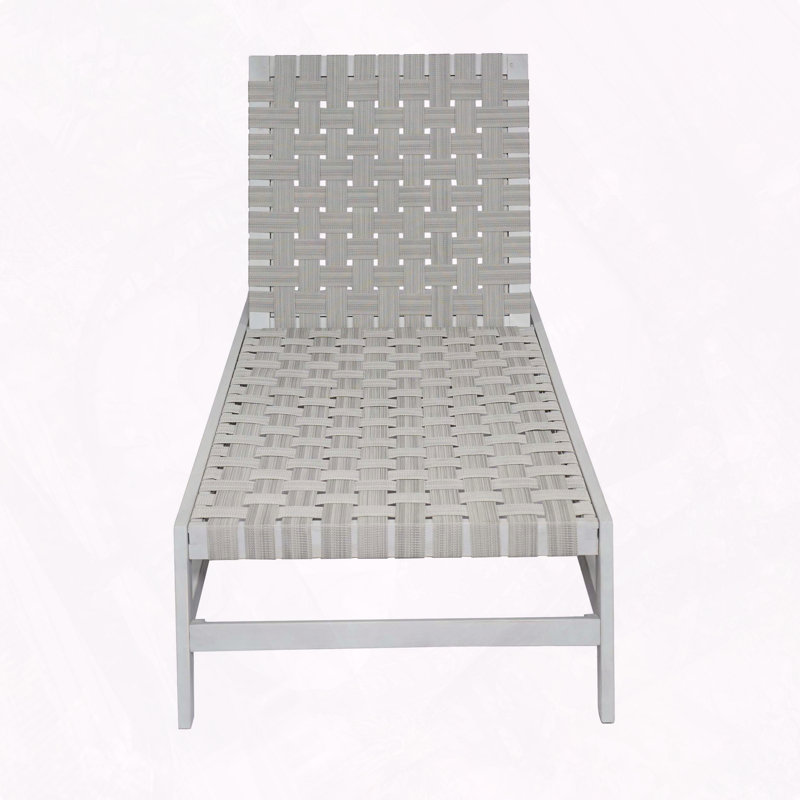 Chaise longue d'extérieur en corde facile à assembler, Gris/gris pâle