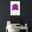 Playful Purple Jellyfish Abstract Geometric Minimalist Jellyfish Violet Ocean Wall Art Print 1 Piece Wrapped Canvas Wall Art-1220583920