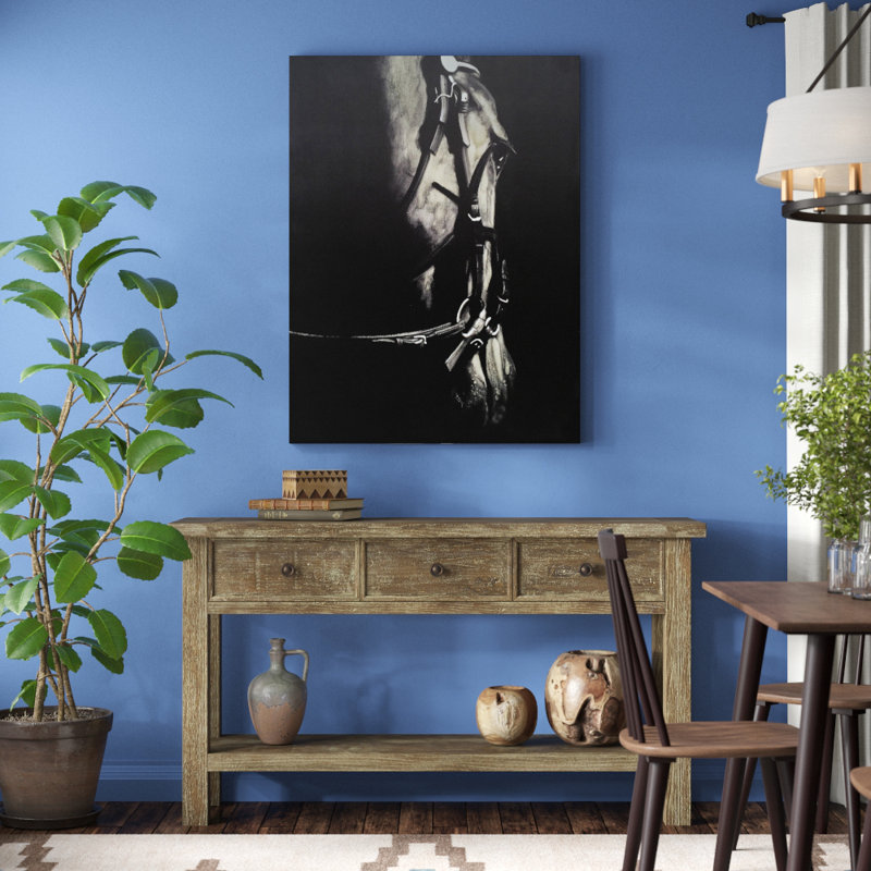 «Horse in the Dark V», reproduction de peinture à l'huile sur toile tendue