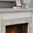 Faux Stone Electric Fire Place Mantel White-1052598458