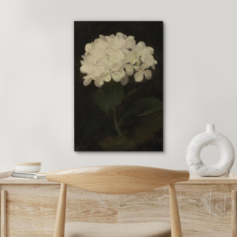 Flower Blossom «White Hydrangea Floral Bouquet Classic» sur, Toile tendue, H 48 po x l 32 po