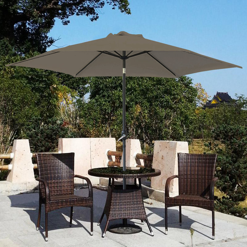 Poole Traditional Parasol Taupe, 220cm H x 250cm W x 250cm D