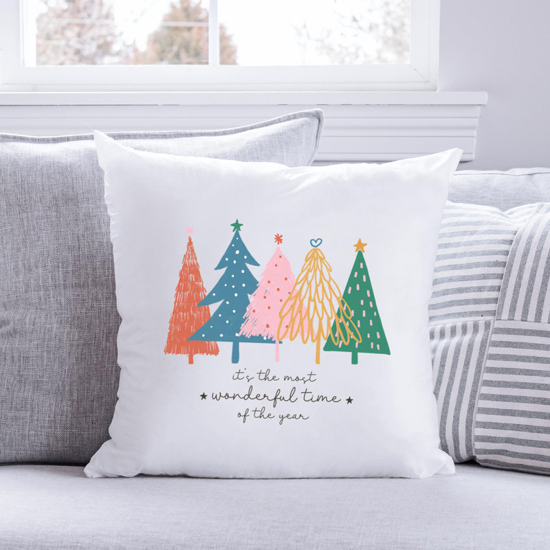 Coussin en polyester Christmas illustration5, 14 po x 14 po
