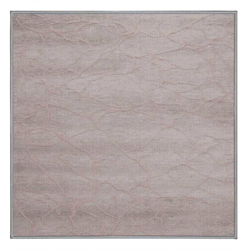 Tapis abstrait gris lavable à la machine, Carré 5 pi