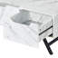 Table basse à plateau relevable blanc avec finition en faux marbre, pieds évasés en métal et rangement caché, 72 lb, tiroir rectangulaire pratique pour les maisons modernes, tiroir à quincaillerie à découpes de 24 po de hauteur