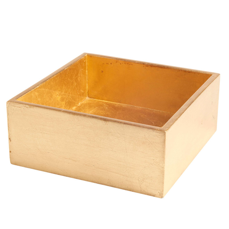 Gold Foil Modern Wood Napkin Holder Set