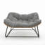 Double chaise berçante surdimensionnée avec coussin gris-894103192
