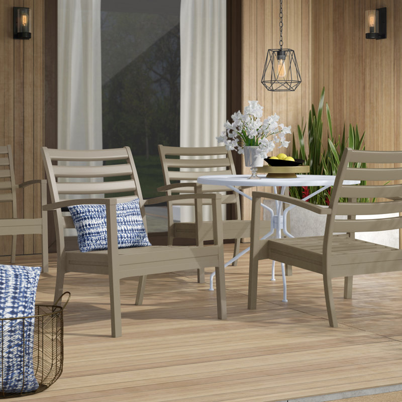 Quadis Upholstered Club Chair, Dark Gray, Canvas Natural Sunbrella® Canvas