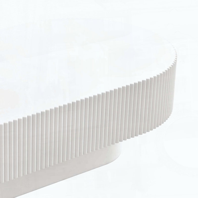 Table basse ovale élégante de 43,3 po, Blanc