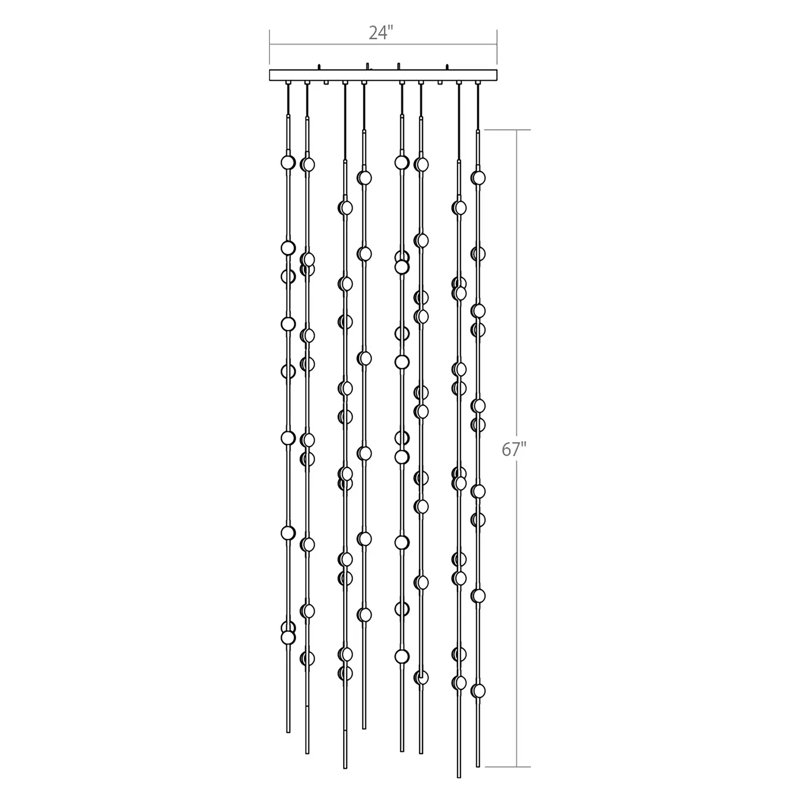 Constellation 96 - Light LED Pendant, White, 2700K, Satin Nickel