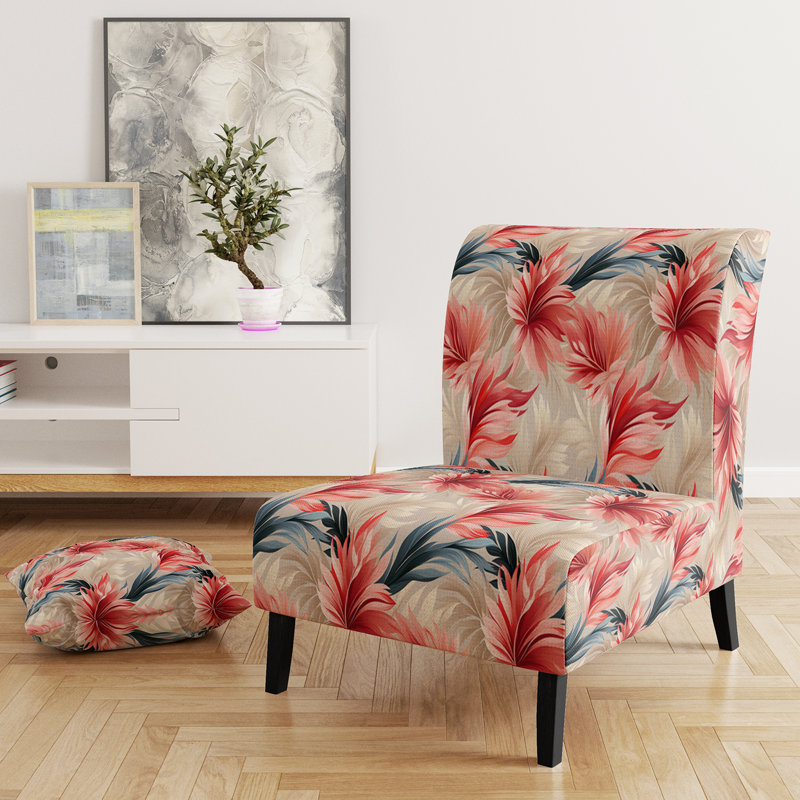 Fauteuil de chambre rembourré C, Whisper à motif tropical I