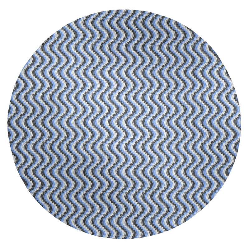 Chenille Geometric Indoor Rug, Round 5'