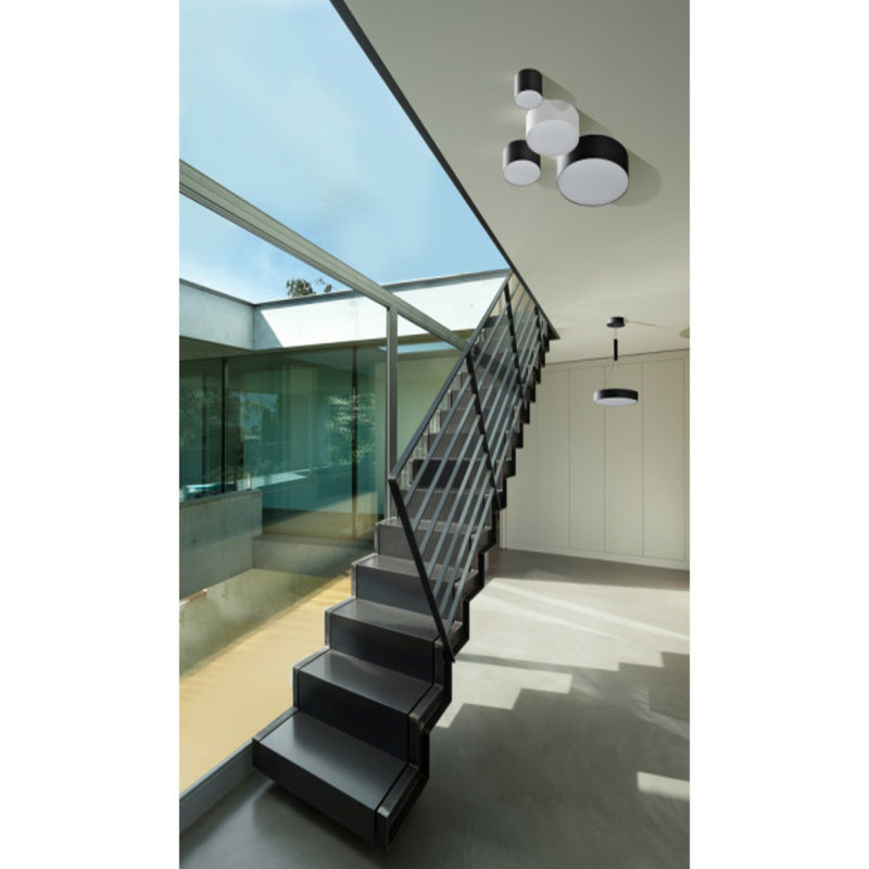 Monza LED Flush Mount, Black, 5.7cm H x 40cm W x 40cm D, 4000K