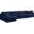 Cozy 158" Wide Velvet Modular Sofa & Chaise with Ottoman-1219879221