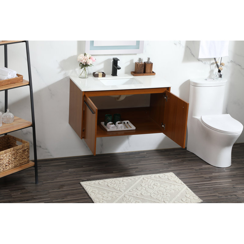 Ensemble de meuble-lavabo simple 36 po, Teck