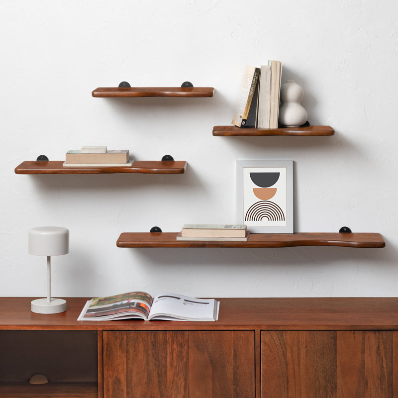 Richmond Solid Mango Wood Wall Mounted Shelves