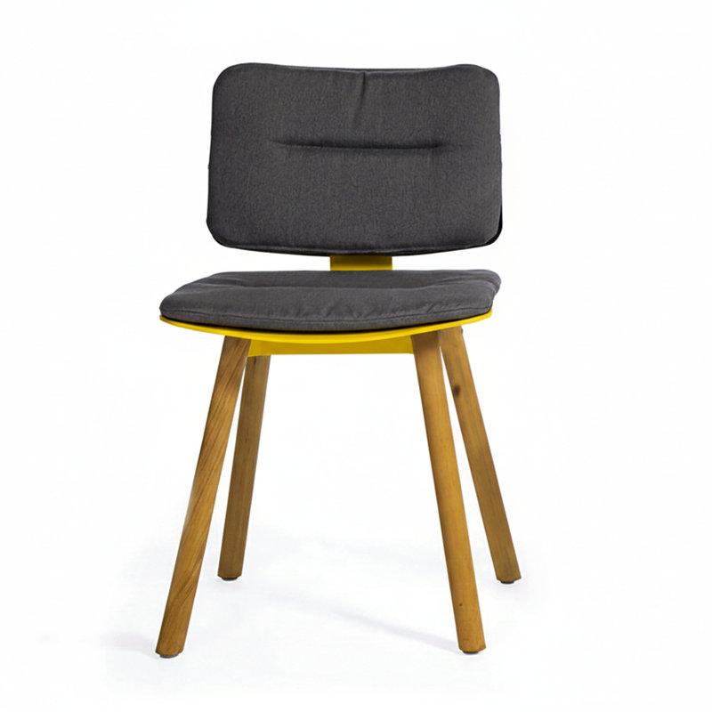 Chaise de patio Coco, Charcoal Chine, Citron / faux teck, Yes