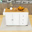 Chariot roulant pour îlot de cuisine avec table extensible, 3 tiroirs, armoire de rangement et prise de courant-2012129524