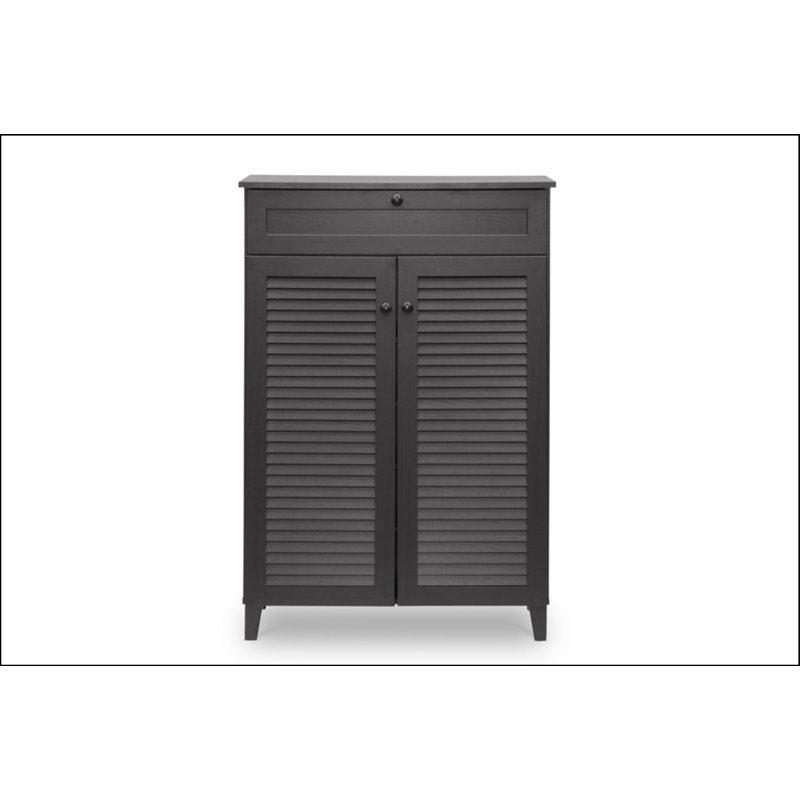 Brentford Shoe Storage Cabinet, Dark Brown