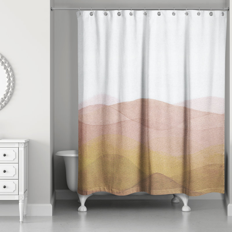 Rideau de douche simple Perine, Orange